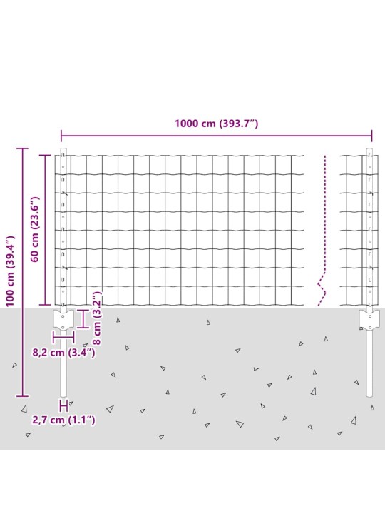 Aed koos postidega hall 0.6 x 10 m teras