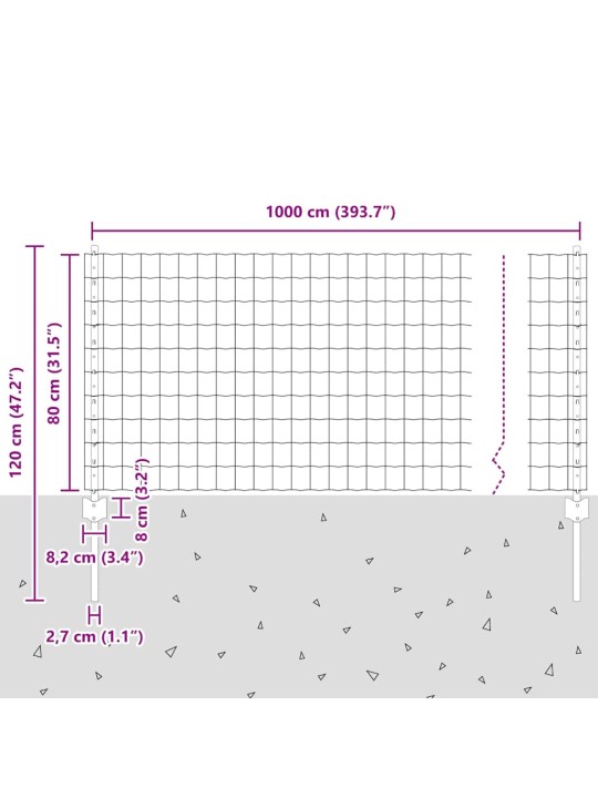 Aed koos postidega hall 0.8 x 10 m teras