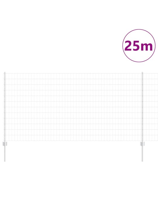 Aed koos postidega hõbedane 1.2 x 25 m teras
