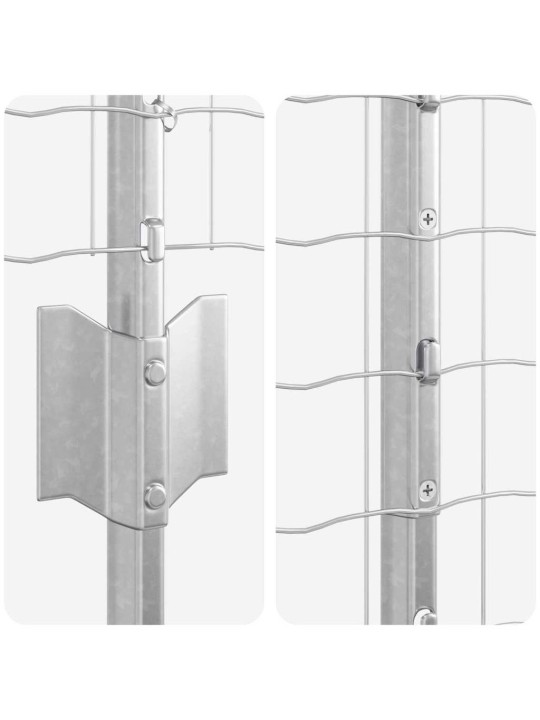 Aed koos postidega hõbedane 1 x 25 m teras