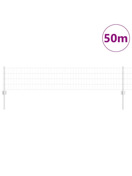 Aed koos postidega hõbedane 0.4 x 50 m teras
