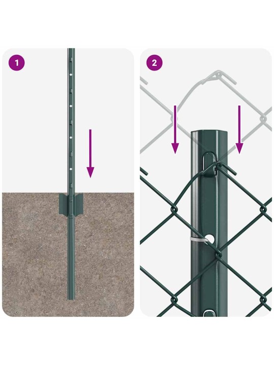 Aed koos postidega roheline 0.6 x 10 m teras