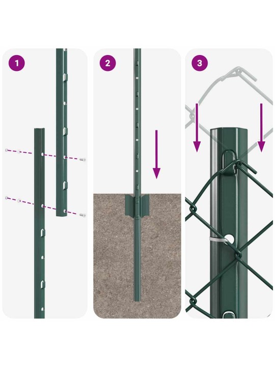 Aed koos postidega roheline 1.2 x 10 m teras