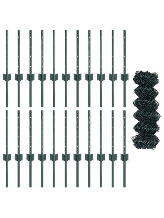 Aed koos postidega roheline 0.4 x 25 m teras