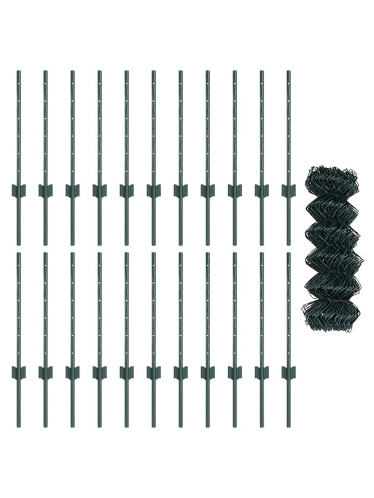Aed koos postidega roheline 0.6 x 25 m teras