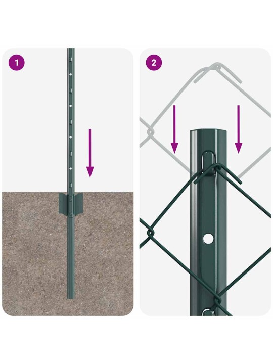 Aed koos postidega roheline 0.8 x 25 m teras