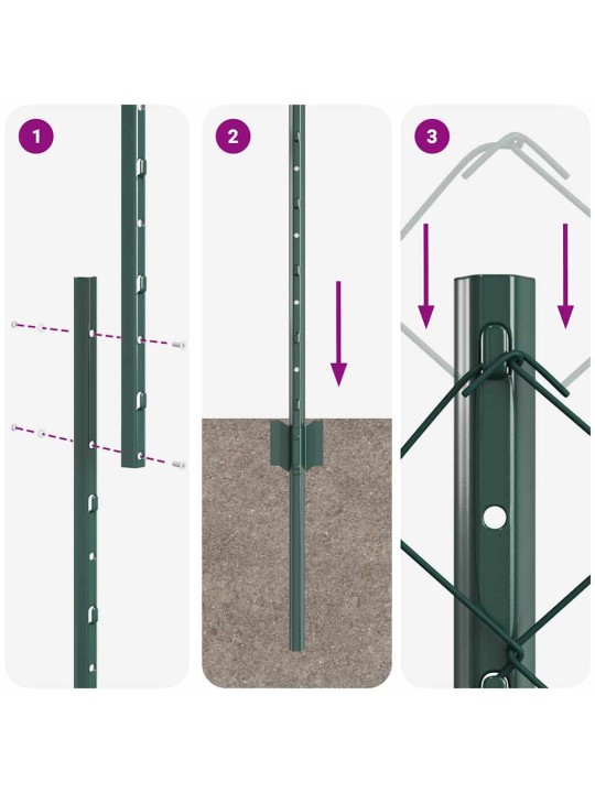 Aed koos postidega roheline 1 x 25 m teras
