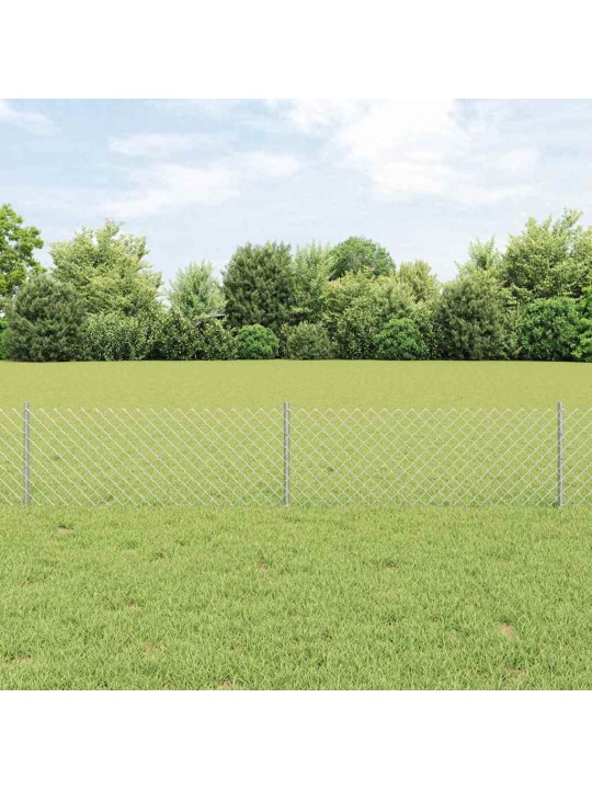 Aed koos postidega hõbedane 0.4 x 10 m teras