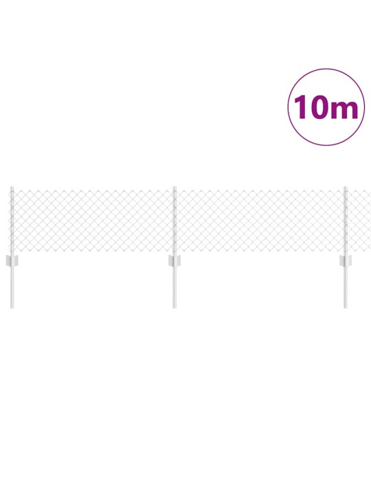 Aed koos postidega hõbedane 0.4 x 10 m teras