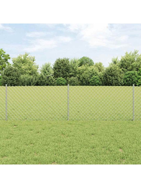 Aed koos postidega hõbedane 0.6 x 10 m teras