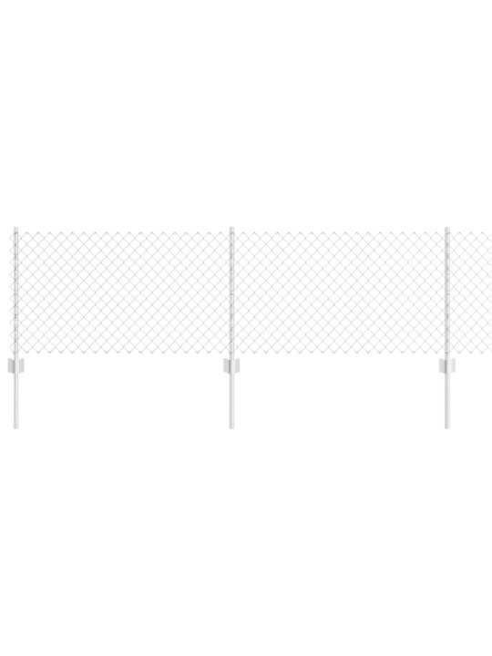 Aed koos postidega hõbedane 0.6 x 10 m teras