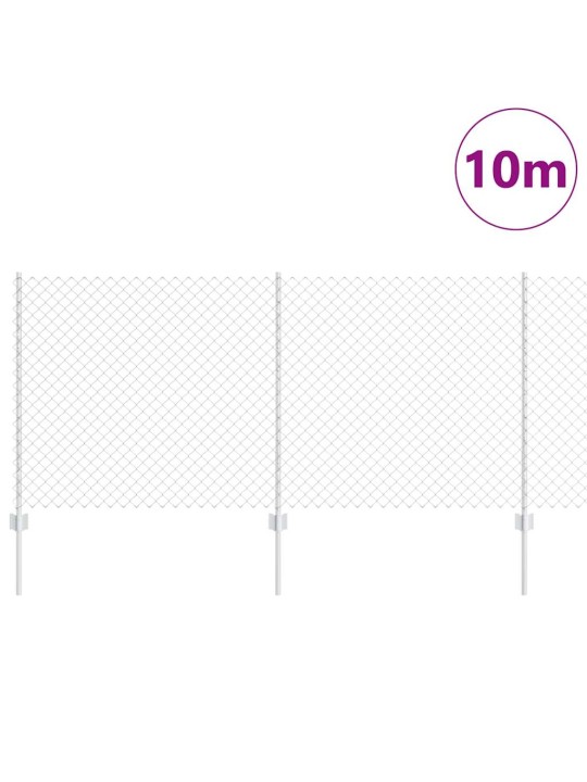 Aed koos postidega hõbedane 1 x 10 m teras