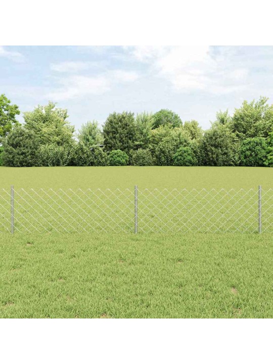 Aed koos postidega hõbedane 0.4 x 10 m teras