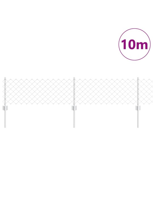 Aed koos postidega hõbedane 0.4 x 10 m teras