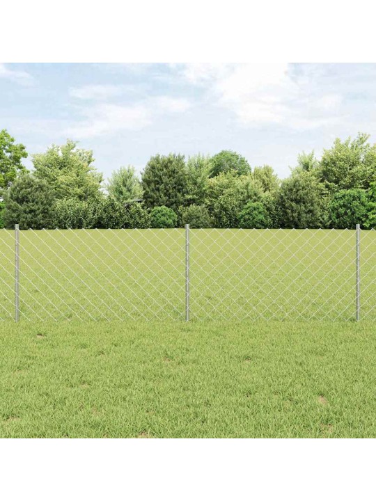 Aed koos postidega hõbedane 0.6 x 10 m teras