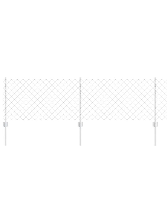 Aed koos postidega hõbedane 0.6 x 10 m teras