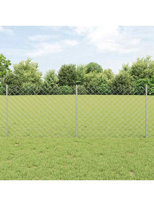 Aed koos postidega hõbedane 0.8 x 10 m teras