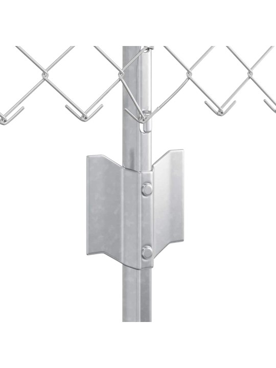 Aed koos postidega hõbedane 0.6 x 25 m teras