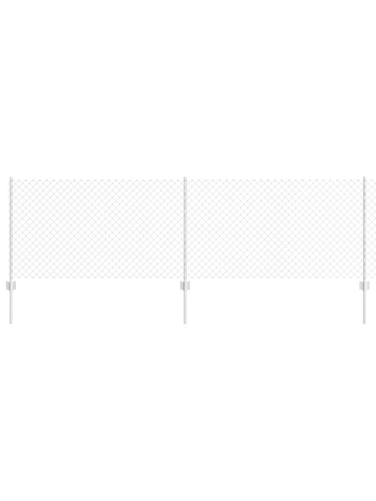 Aed koos postidega hõbedane 0.8 x 25 m teras