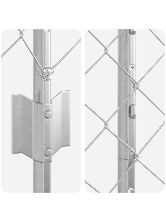 Aed koos postidega hõbedane 1.2 x 25 m teras