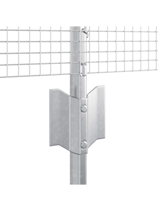 Aed koos postidega hõbedane 0.4 x 25 m teras