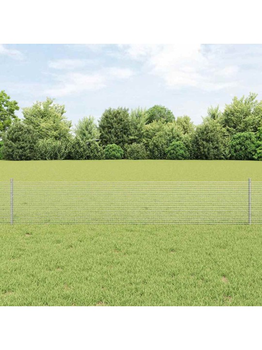 Aed koos postidega hõbedane 0.4 x 25 m teras