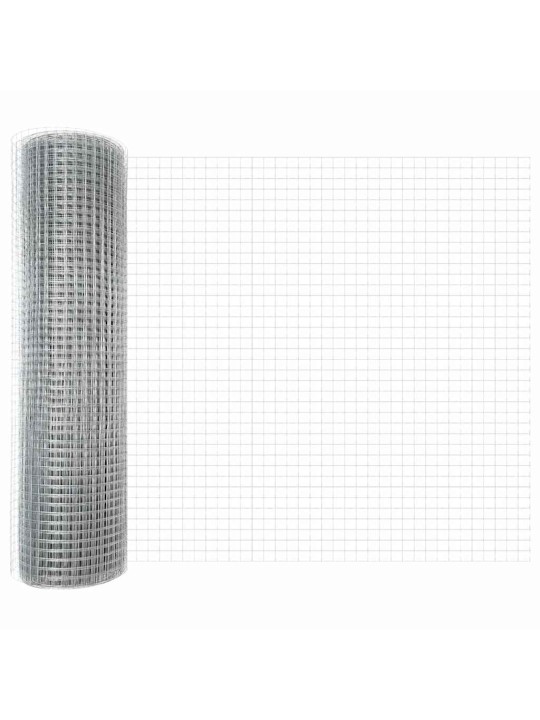 Aed koos postidega hõbedane 0.5 x 25 m teras