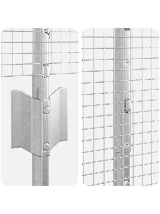 Aed koos postidega hõbedane 1.4 x 25 m teras