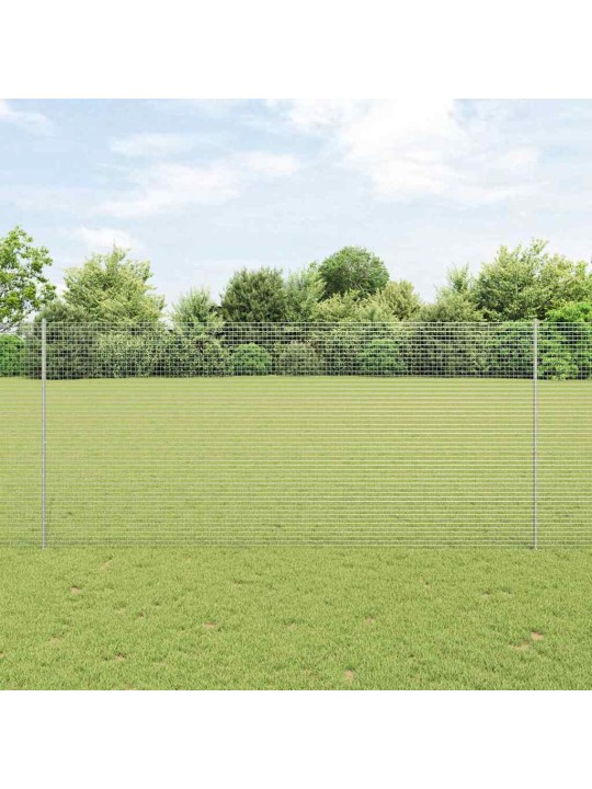 Aed koos postidega hõbedane 1.4 x 25 m teras