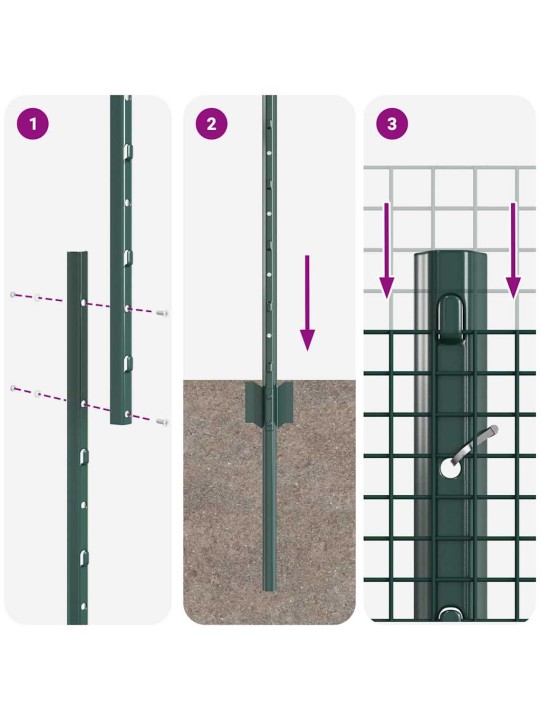Aed koos postidega roheline 1 x 10 m teras