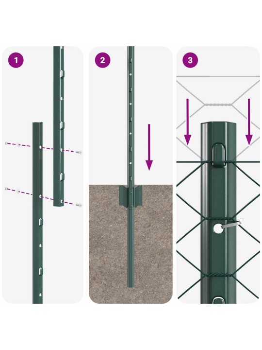 Aed koos postidega roheline 1.2 x 10 m teras