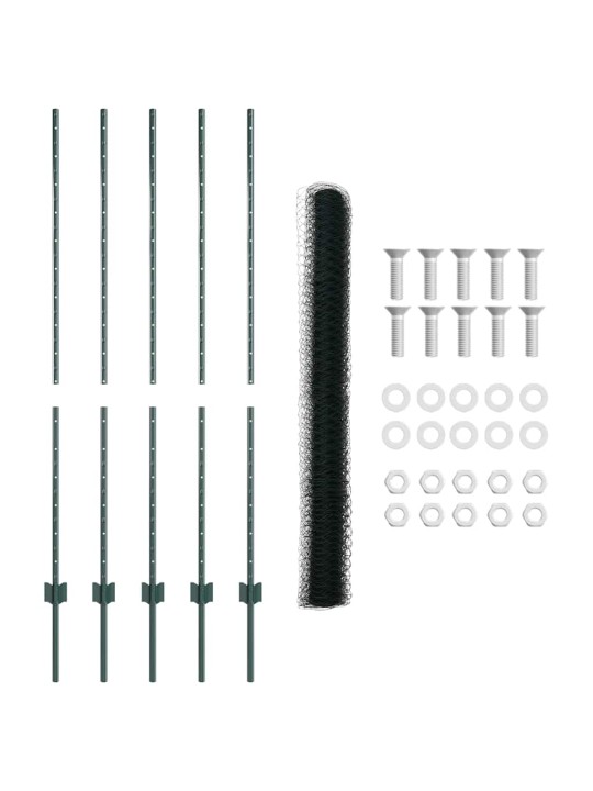 Aed koos postidega roheline 1.4 x 10 m teras