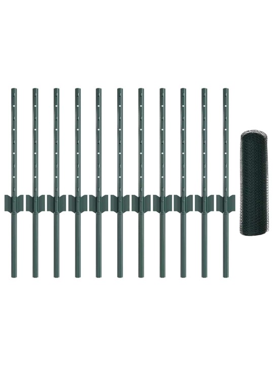 Aed koos postidega roheline 0.4 x 25 m teras