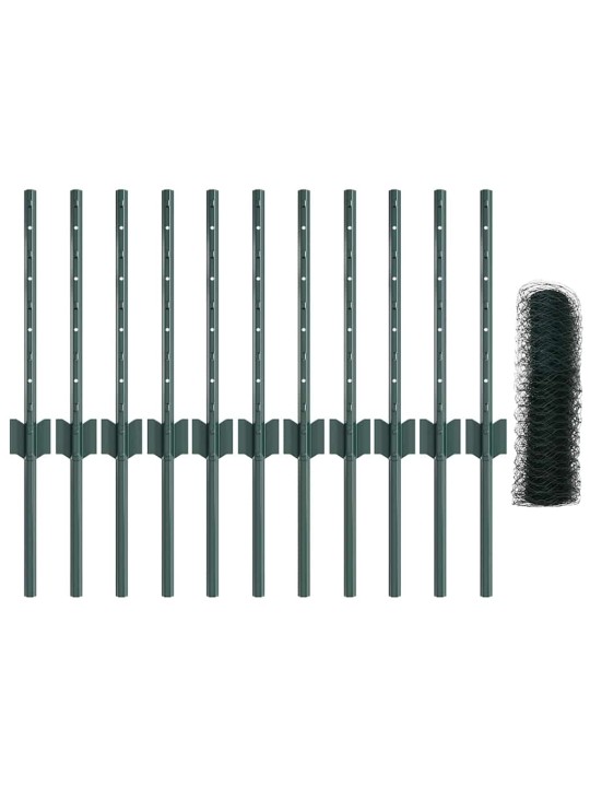 Aed koos postidega roheline 0.4 x 25 m teras