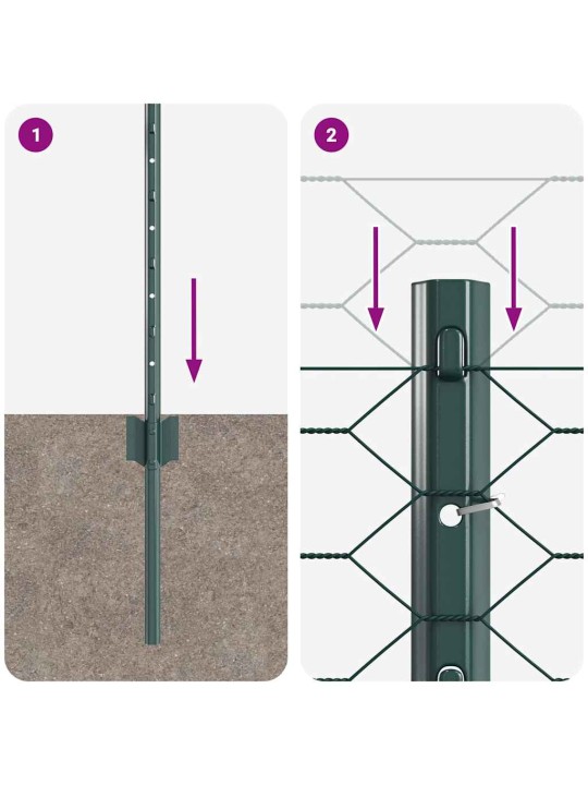 Aed koos postidega roheline 0.4 x 25 m teras