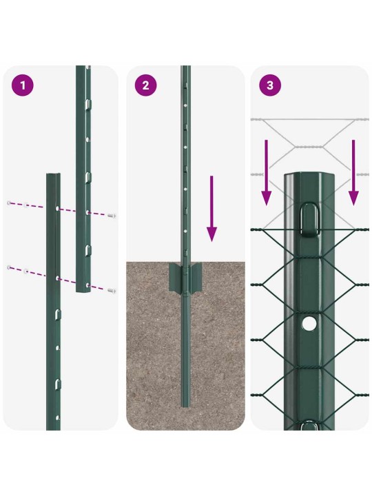 Aed koos postidega roheline 1 x 25 m teras
