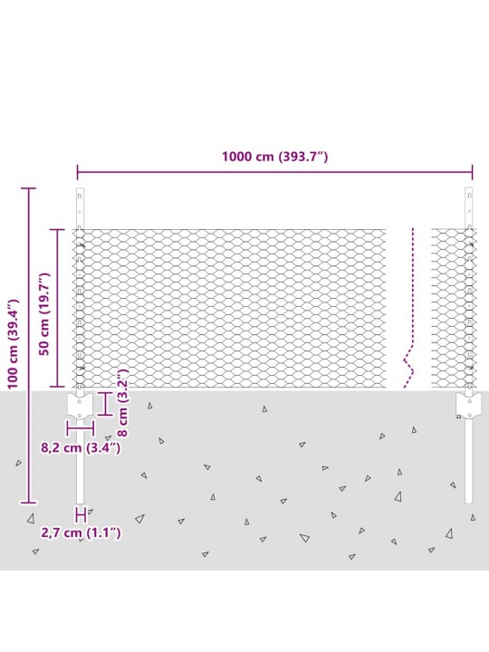 Aed koos postidega hall 0.5 x 10 m teras