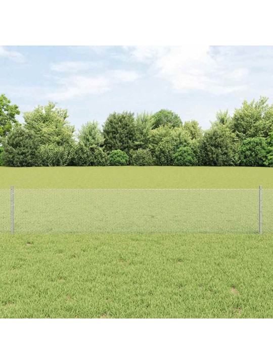 Aed koos postidega hõbedane 0.4 x 10 m teras