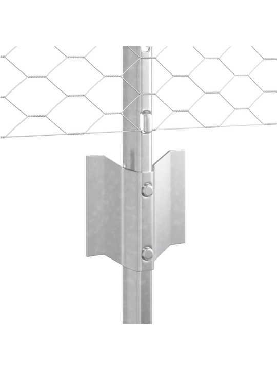 Aed koos postidega hõbedane 0.4 x 25 m teras