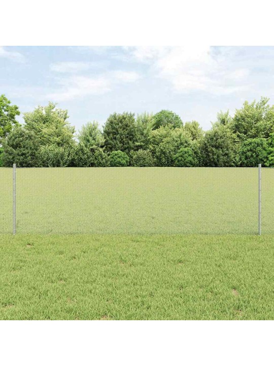 Aed koos postidega hõbedane 0.6 x 25 m teras