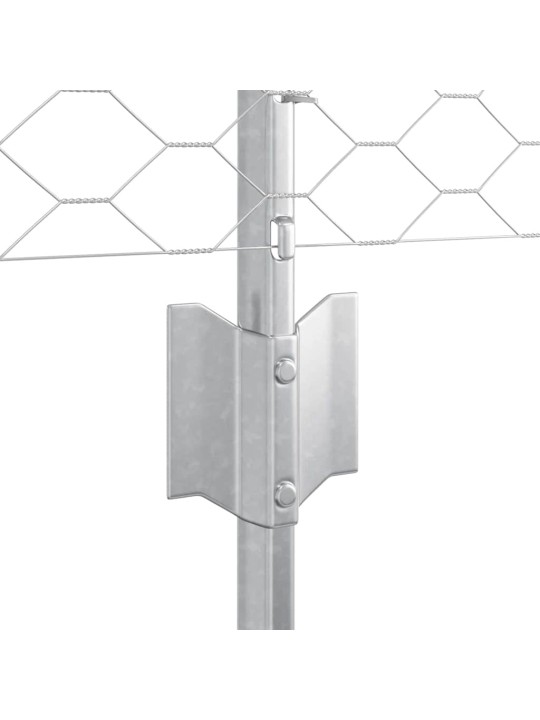 Aed koos postidega hõbedane 0.6 x 25 m teras