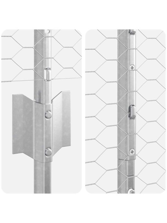 Aed koos postidega hõbedane 1.2 x 25 m teras