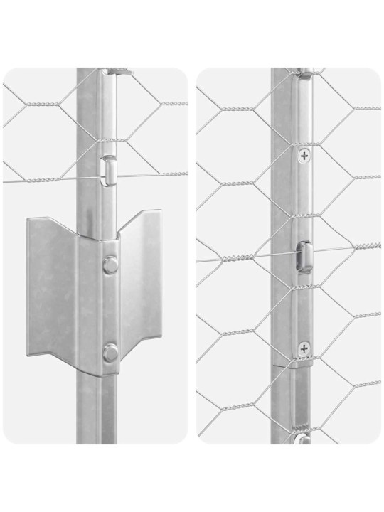Aed koos postidega hõbedane 1.2 x 25 m teras