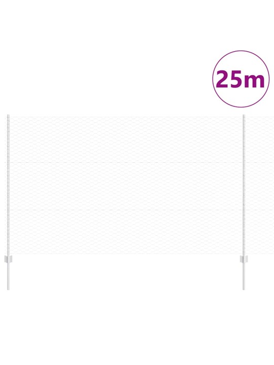 Aed koos postidega hõbedane 1.4 x 25 m teras