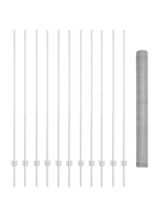 Aed koos postidega hõbedane 1.6 x 25 m teras