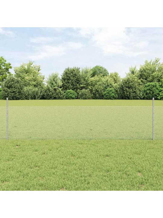 Aed koos postidega hõbedane 0.5 x 50 m teras