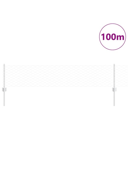 Aed koos postidega hõbedane 0.4 x 100 m teras