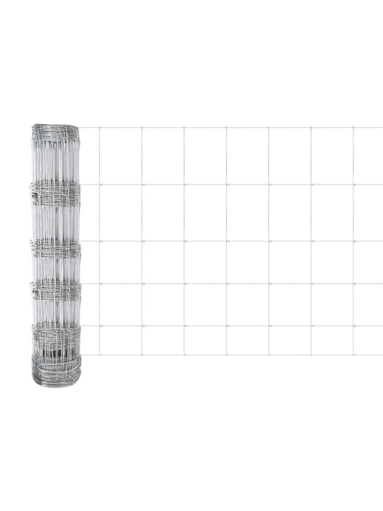 Aed koos postidega hõbedane 0.8 x 25 m teras