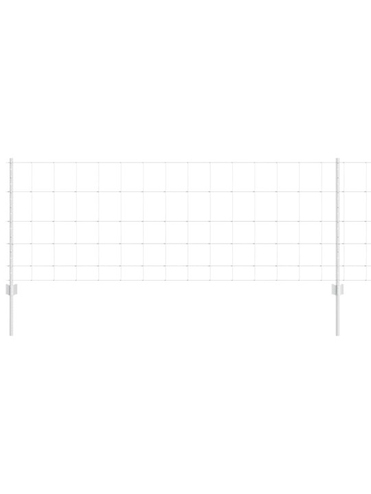 Aed koos postidega hõbedane 0.8 x 25 m teras