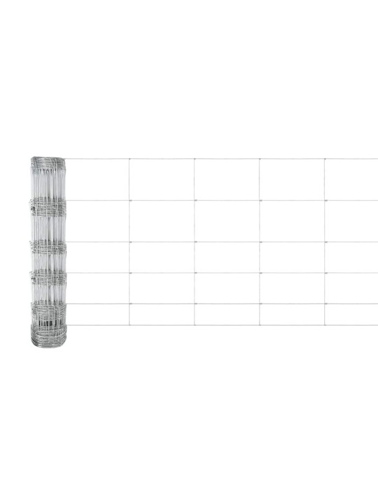Aed koos postidega hõbedane 0.8 x 25 m teras